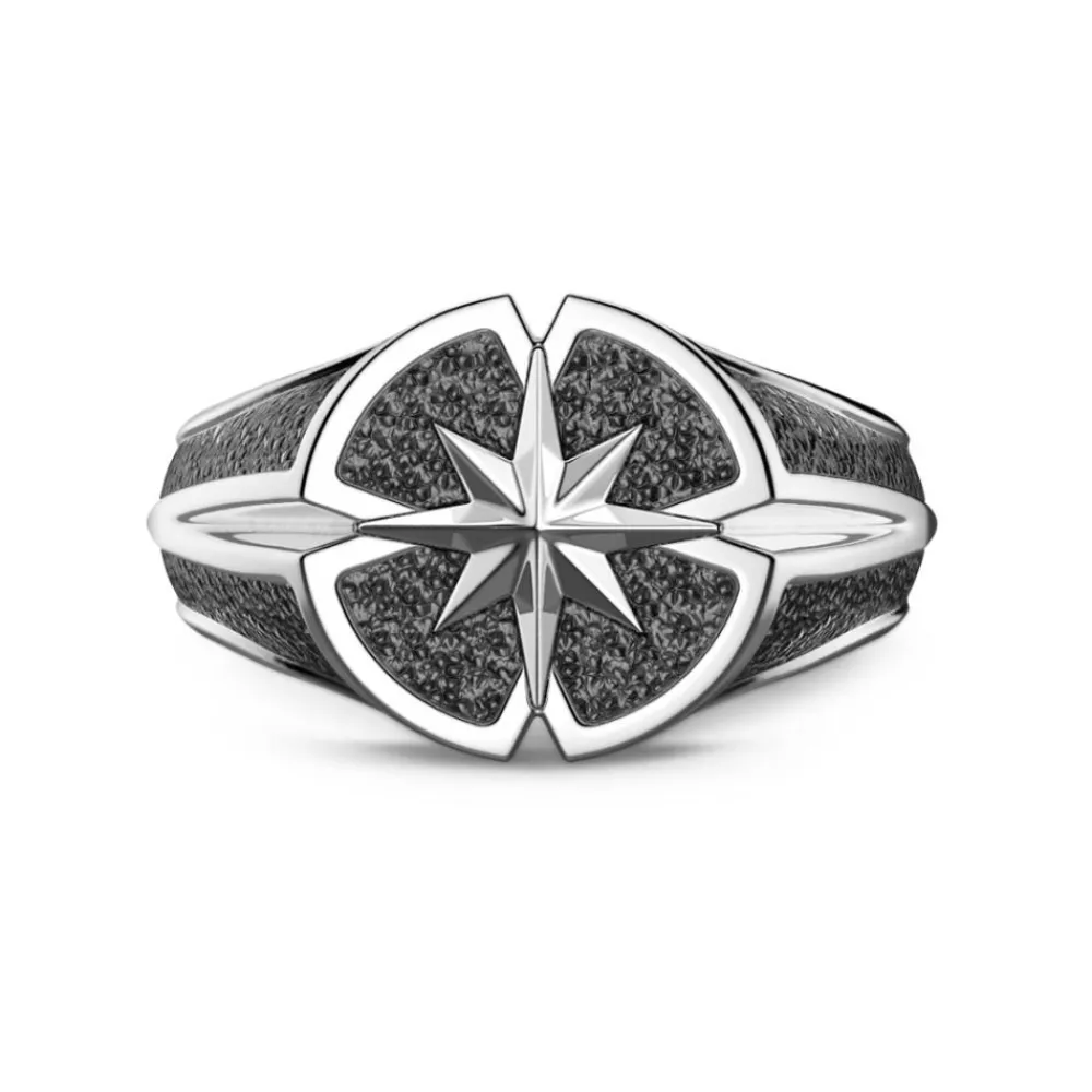 Clearance Zancan Silver Ring With Wind Rose. Bagues