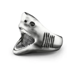 Best Zancan Silver Shark Ring With Vintage Finish. Bagues