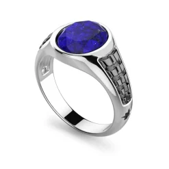 Sale Zancan Silver Signet Ring With Oval Lapis Lazuli Stone. Bagues