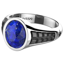 Sale Zancan Silver Signet Ring With Oval Lapis Lazuli Stone. Bagues