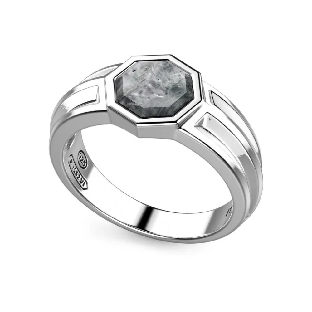 Shop Zancan Silver Signet Ring With Mother Of Pearl. Bagues