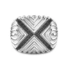 Best Sale Zancan Silver Signet Ring With Black Stones. Bagues