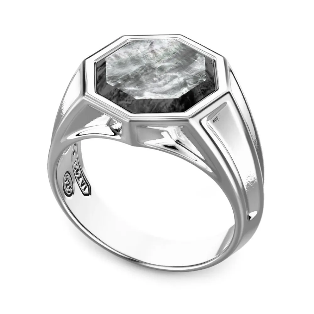 Clearance Zancan Silver Signet Ring With Mother Of Pearl. Bagues