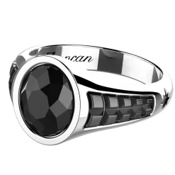Discount Zancan Silver Signet Ring With Oval Onyx Stone. Bagues