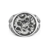 Best Sale Zancan Silver Signet Ring With Dragon. Bagues