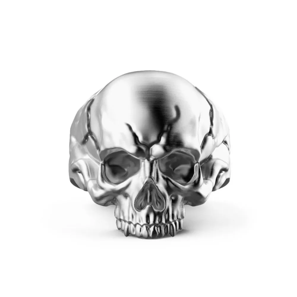 Clearance Zancan Silver Skull Ring Bagues
