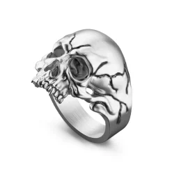 Clearance Zancan Silver Skull Ring Bagues