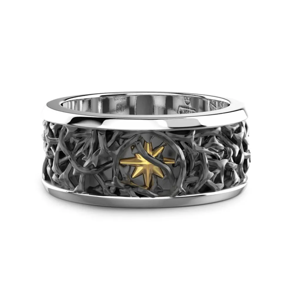 Store Zancan Silver Thorny Band Ring. Bagues