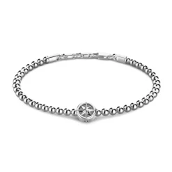 Outlet Zancan Soft Bracelet With Silver Beads With Wind Rose. Bracelets
