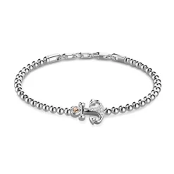 Fashion Zancan Soft Bracelet With Silver Beads And Stones. Bracelets
