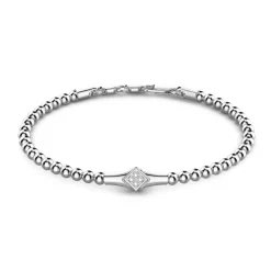 Clearance Zancan Soft Bracelet With Silver Beads And Tag With Stones. Bracelets