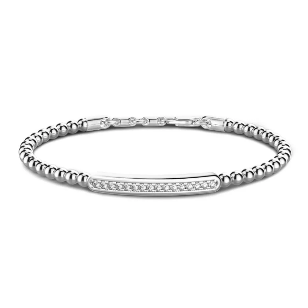 Discount Zancan Soft Bracelet With Silver Beads And Tag With Stones. Bracelets