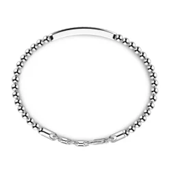 Discount Zancan Soft Bracelet With Silver Beads And Tag With Stones. Bracelets