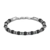 Hot Zancan Soft Bracelet With Silver Beads And Onyx. Bracelets