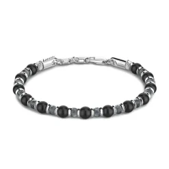Hot Zancan Soft Bracelet With Silver Beads And Onyx. Bracelets