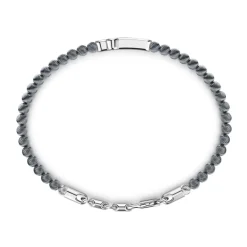 Discount Zancan Soft Bracelet With Silver Beads And Cross With Stones. Bracelets