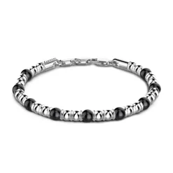 Sale Zancan Soft Bracelet With Silver Beads And Hard Natural Stones. Bracelets