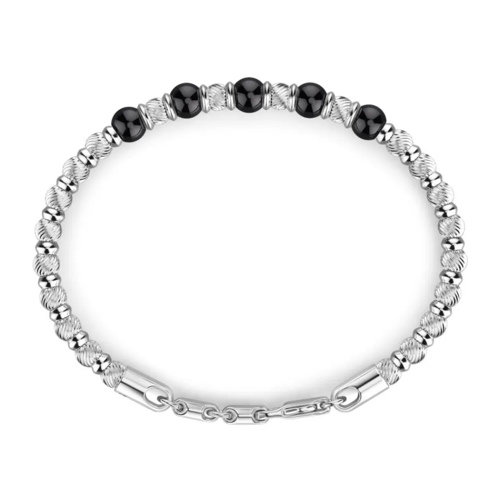 Cheap Zancan Soft Bracelet With Silver Beads And Hard Natural Stones. Bracelets