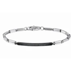Outlet Zancan Steel Bracelet With Black Stones. Bracelets
