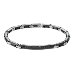 Discount Zancan Steel Bracelet With Black Stones. Bracelets