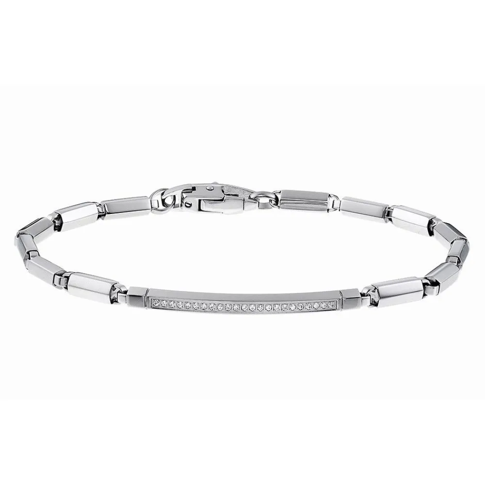 Outlet Zancan Steel Bracelet With White Stones. Bracelets