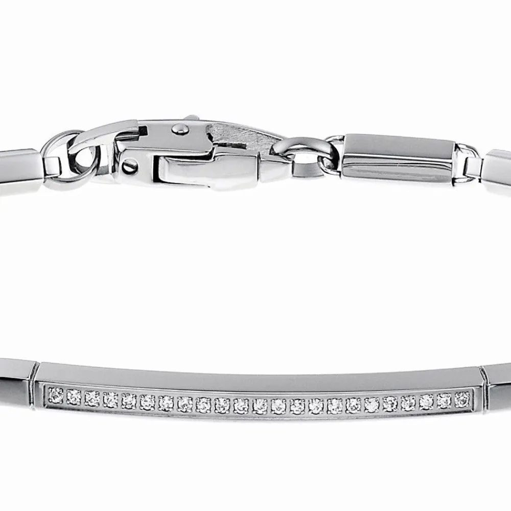 Outlet Zancan Steel Bracelet With White Stones. Bracelets
