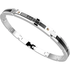 Discount Zancan Steel Bracelet With Black Stones. Bracelets
