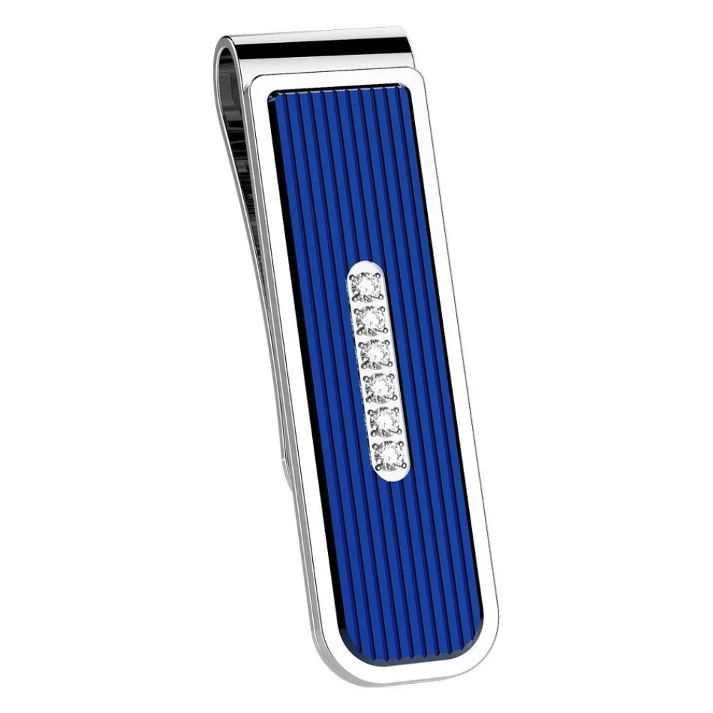 Online Zancan Steel Money Clip With White Diamonds Pinces À Billets