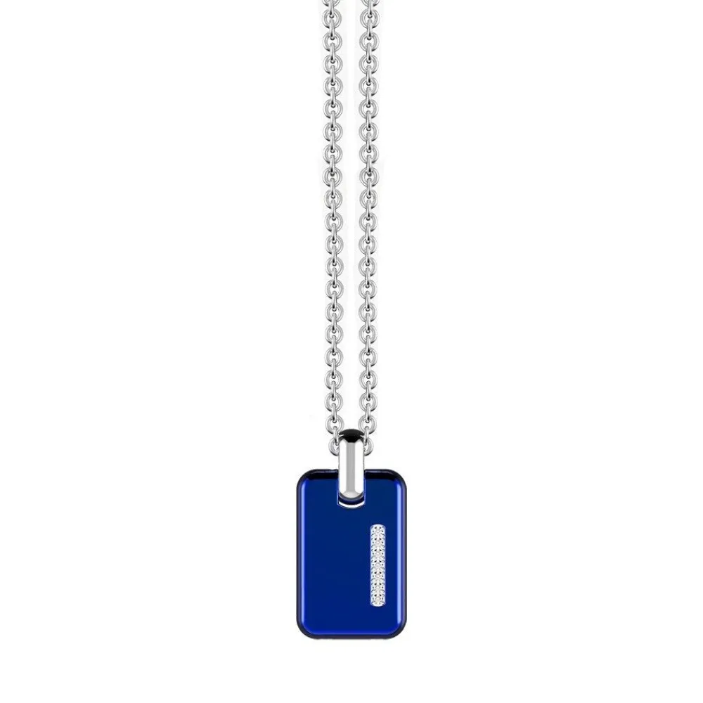 Flash Sale Zancan Steel Necklace With Tag And White Sapphires. Colliers