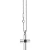 Best Sale Zancan Steel Necklace With Cross And Black Diamonds. Colliers
