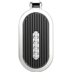 Cheap Zancan Steel Necklace With Tag And White Sapphire. Colliers