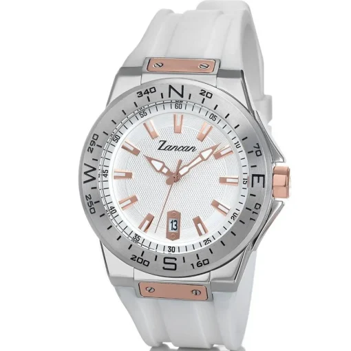 Best Zancan Steel Time-Only Watch With Date Window And Silicone Strap. Kompasstempo