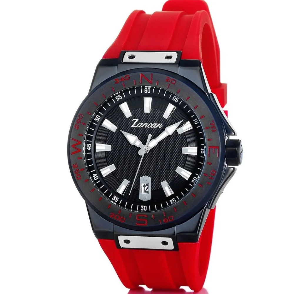 Shop Zancan Steel Time-Only Watch With Date Window And Silicone Strap. Kompasstempo