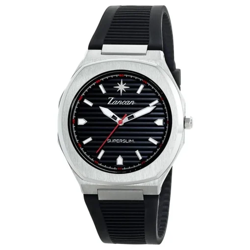 Flash Sale Zancan Steel Ultra-Slim Time-Only Watch With Silicone Strap. Superslim