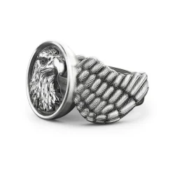 Best Zancan Vintage Finish Silver Eagle Ring. Bagues