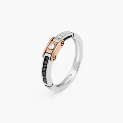 Best Zancan White And Rose Gold Ring With Diamonds. Bagues