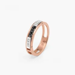 Online Zancan White And Rose Gold Ring With Diamonds. Bagues