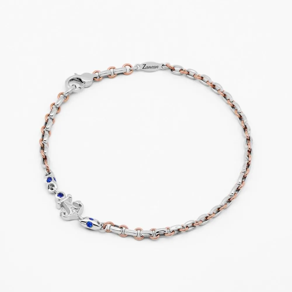 Cheap Zancan White Gold Bracelet With Diamonds And Anchor. Bracelets