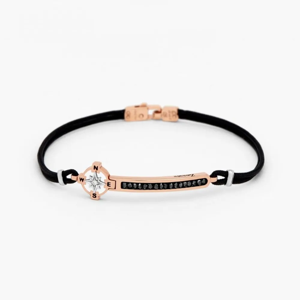 Fashion Zancan White Gold Bracelet With Diamonds And Kevlar. Bracelets