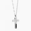 New Zancan White Gold Necklace With Cross And Diamonds. Colliers