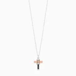Shop Zancan White Gold Necklace With Cross And Diamonds. Colliers
