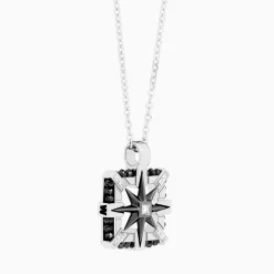 New Zancan White Gold Necklace With Iconic Wind Rose. Colliers