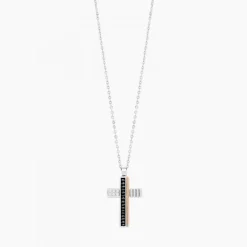 Shop Zancan White Gold Necklace With Cross And Diamonds. Colliers