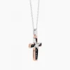 Cheap Zancan White Gold Necklace With Cross And Diamonds. Colliers