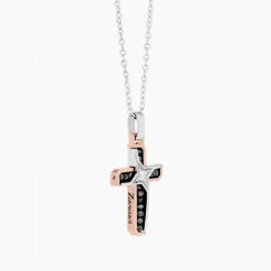 Cheap Zancan White Gold Necklace With Cross And Diamonds. Colliers