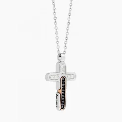 Fashion Zancan White Gold Necklace With Cross And Diamonds. Colliers