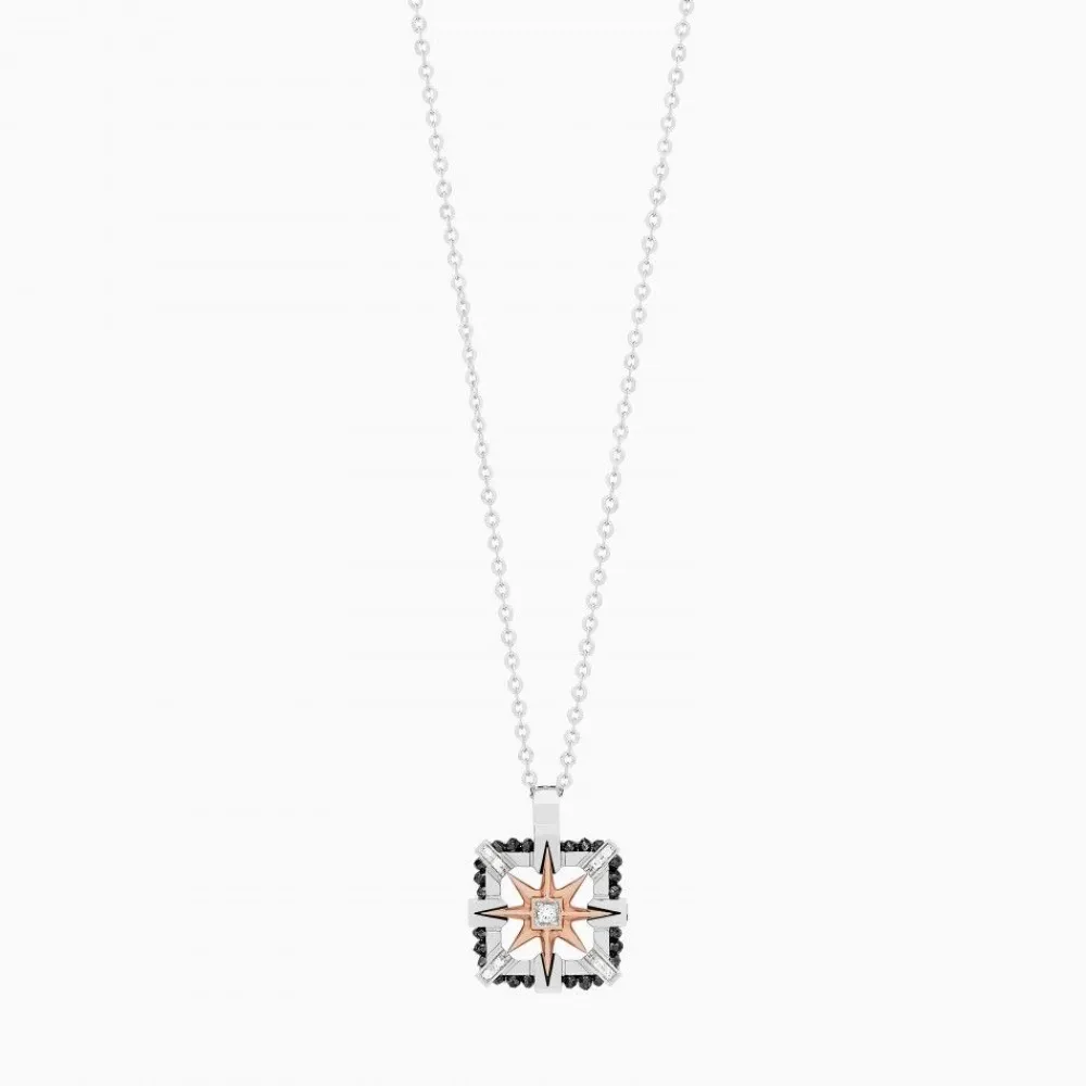 Store Zancan White Gold Necklace With Iconic Wind Rose. Colliers