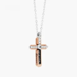 Shop Zancan White Gold Necklace With Cross And Diamonds. Colliers