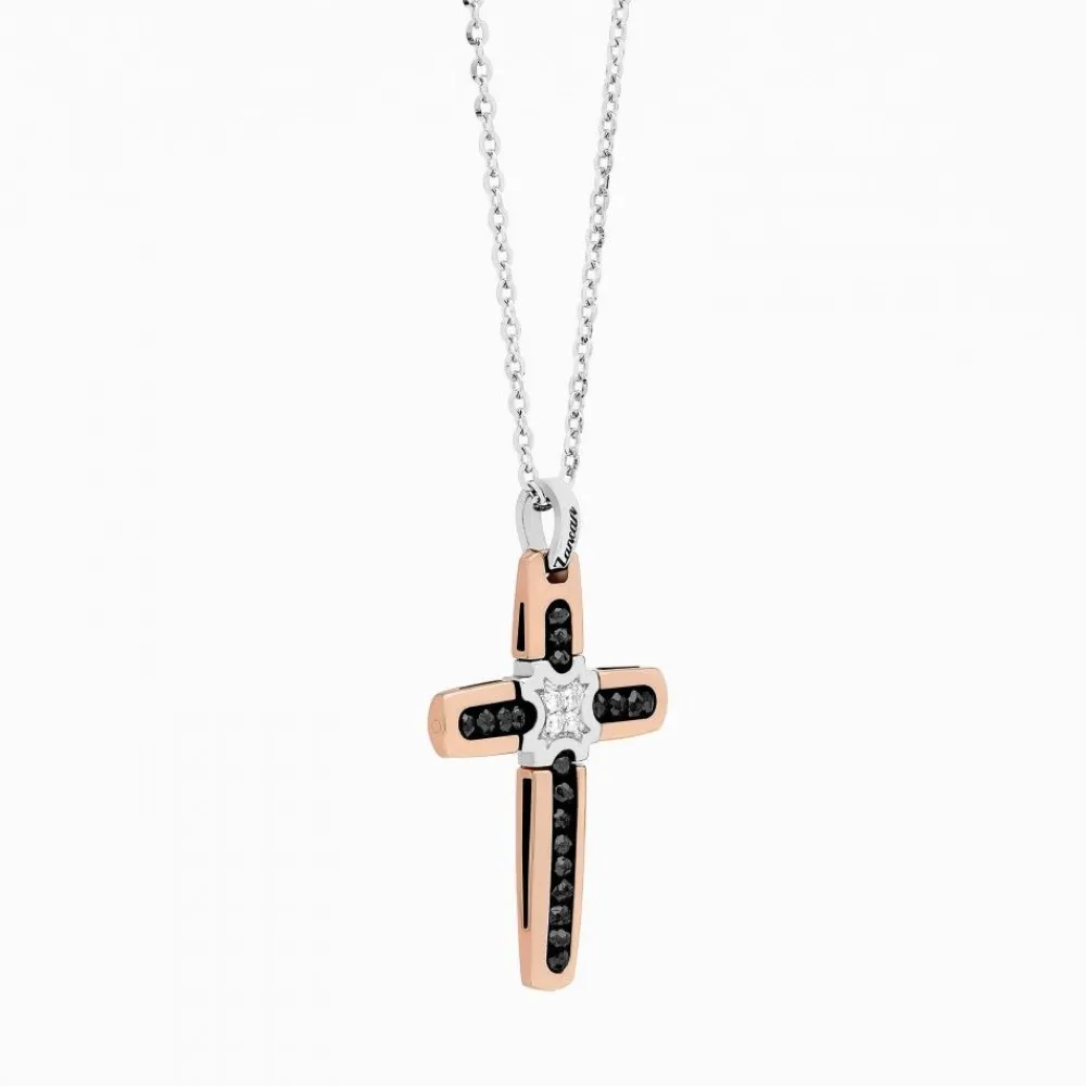 Hot Zancan White Gold Necklace With Cross And Diamonds. Colliers