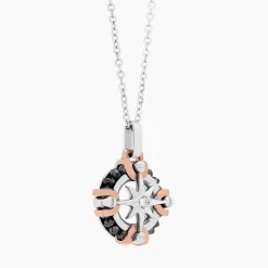 New Zancan White Gold Necklace With Iconic Wind Rose. Colliers